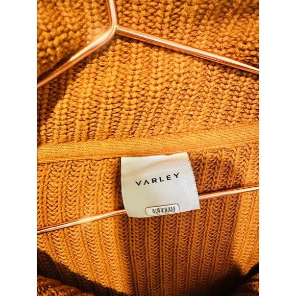 VARLEY Orange Knit Quarter Zip Long Sleeve Oversized Sweater size Large - Picture 5 of 13